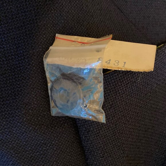 70's Sara de Italia deadstock viscose crepe long navy jacket with floral collar - Picture 7 of 10